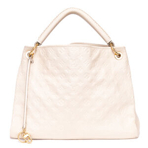 Louis Vuitton Cream Monogram Embossed Leather Shoulder Bag with Gold Hardware